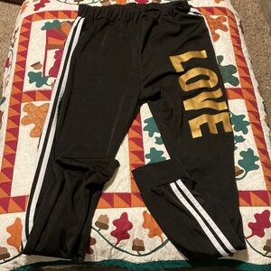 Kids Black and Gold Love Pants